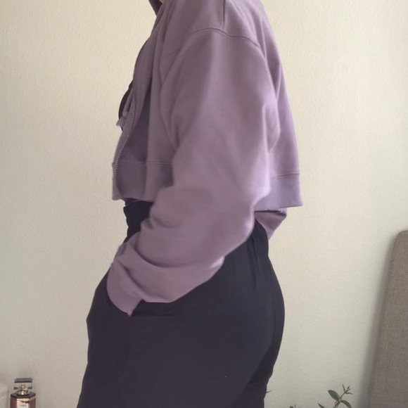 purple oversized crop hoodie - Picture 5 of 8